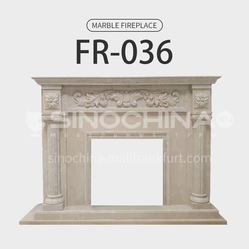 Natural stone European classic style fireplace FR-036